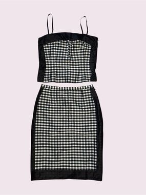 Moschino Black & White Gingham Two-Piece Dress Set